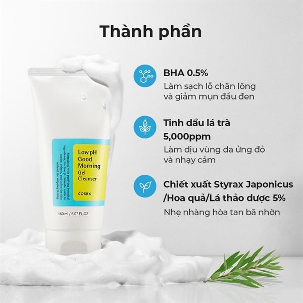 Gel rửa mặt Cosrx Low pH Good Morning Cleanser 50ml