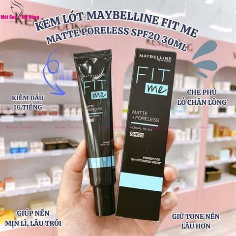 Kem Lót Maybelline Fit Me Primer Matte+Poreless SPF 20 Kiềm Dầu Ngăn Xuống Tông 30ml