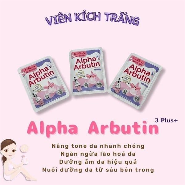 Viên trắng da Alpha Arbutin vỉ 10 viên