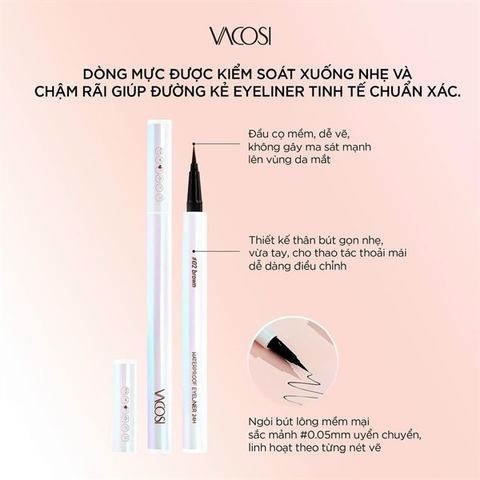 Bút Kẻ Mắt Nước Vacosi 24H Không Lem Màu Đen