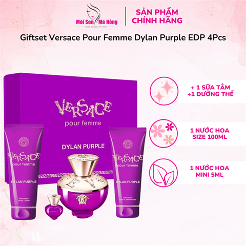 Giftset Versace Pour Femme Dylan Purple EDP 4Pcs