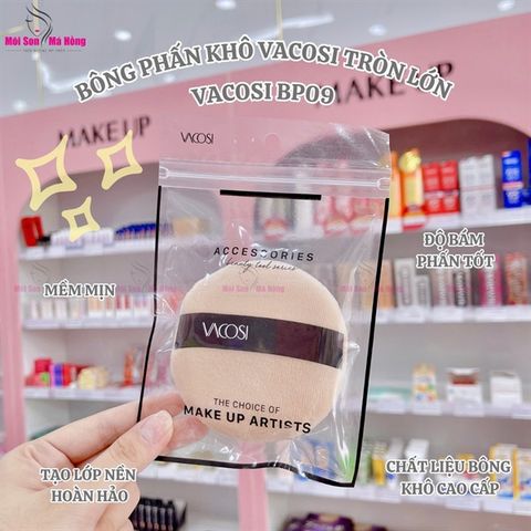 Bông phấn khô Vacosi Large Round Puff BP09 loại tròn lớn