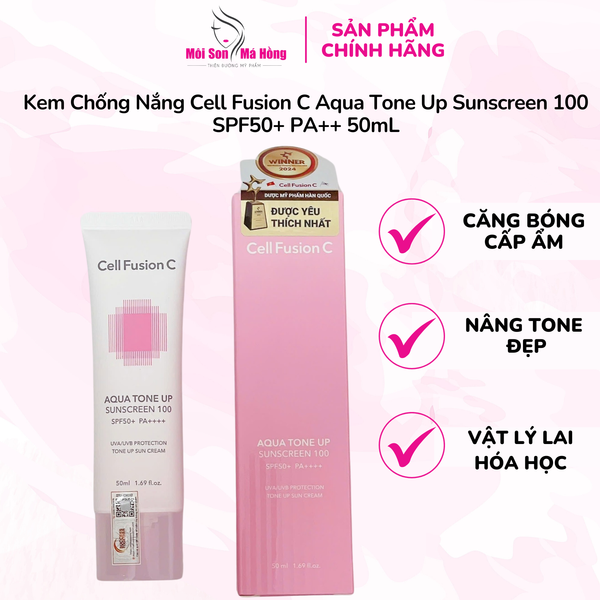 Kem Chống Nắng Cell Fusion C Aqua Tone Up Sunscreen 100 SPF50+ PA++ 10ML/ 50mL