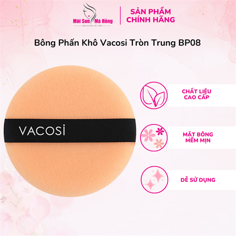 Bông phấn khô tròn trung Vacosi Medium Round Puff BP08