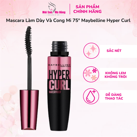 Mascara Làm Dày Và Cong Mi 75° Maybelline Hyper Curl