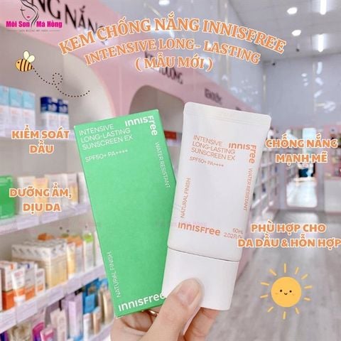KEM CHỐNG NẮNG INNISFREE LONG LASTING MẪU MỚI VỎ XANH 60ML
