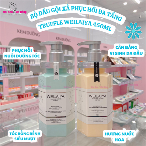 Bộ dầu gội phục hồi đa tầng Nấm Truffle Weilaiya 450mlx2