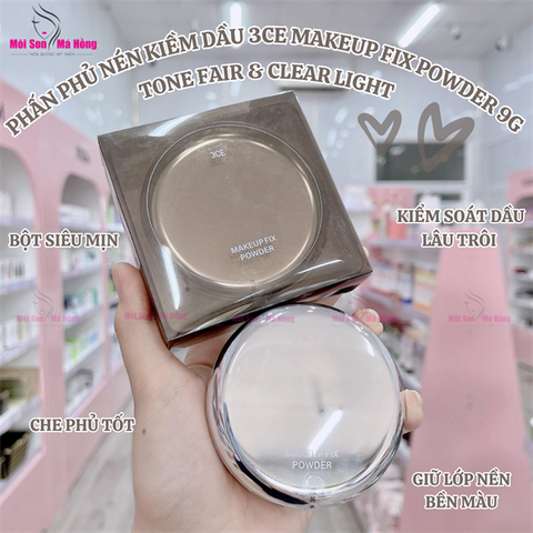 Phấn Phủ 3CE Makeup Fix Powder - Fair tone da trắng hồng