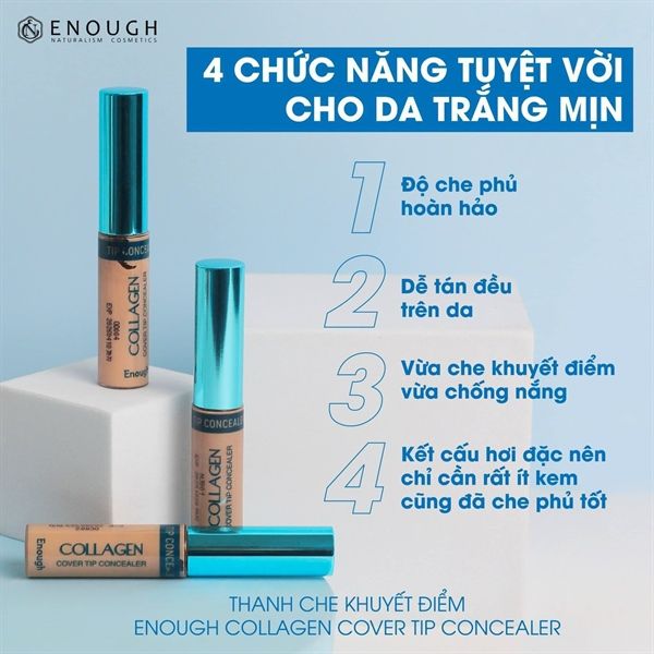 Che Khuyết Điểm Enough Collagen Cover Tip Concealer 01