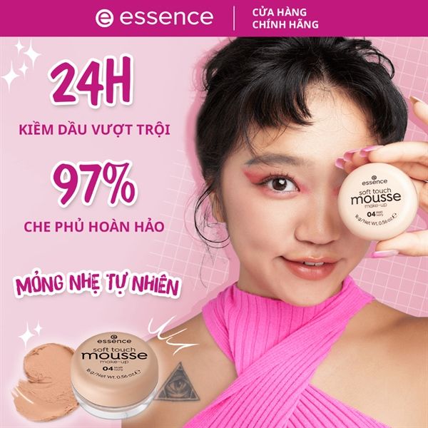 Phấn tươi Essence Soft Touch Mousse Makeup Đức che khuyết điểm chất kem mỏng nhẹ tự nhiên 16g 04