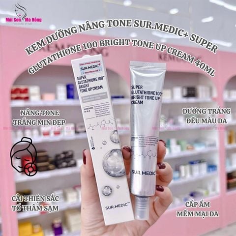 Kem Dưỡng Sur.Medic+ Super Glutathione 100 Bright Tone Up Cream Nâng Tông Sáng Da 40ml