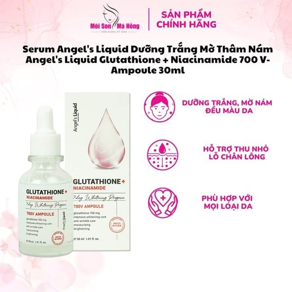 Tinh Chất Angel's Liquid Glutathione Niacinamide 700V Ampoule 30ml