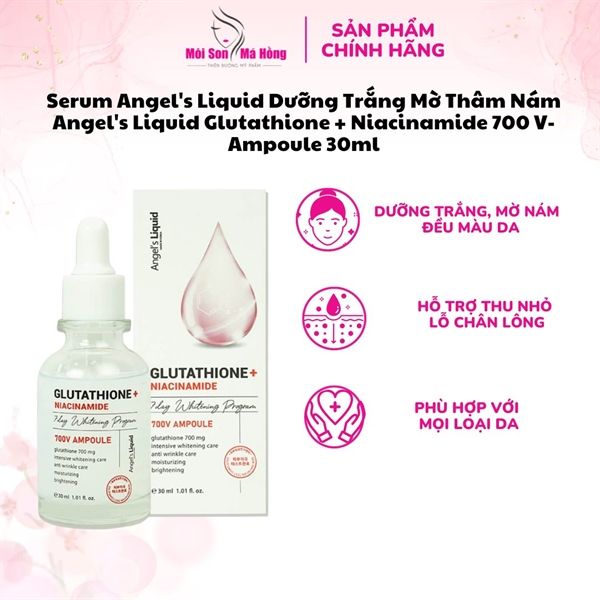 Tinh Chất Angel's Liquid Glutathione Niacinamide 700V Ampoule 30ml
