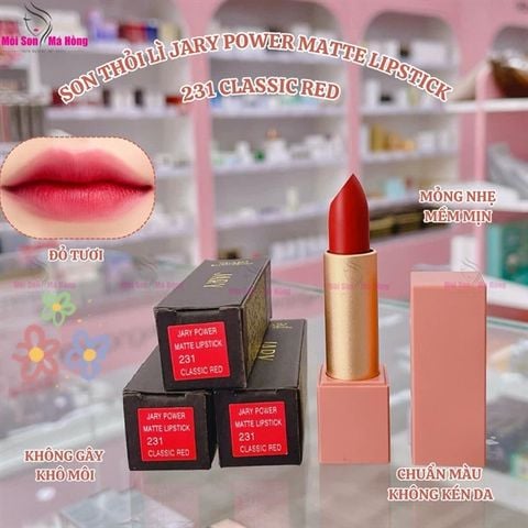 SON THỎI LÌ CAO CẤP JARY POWER MATTE LIPSTICK - MÀU 231 - ĐỎ TƯƠI