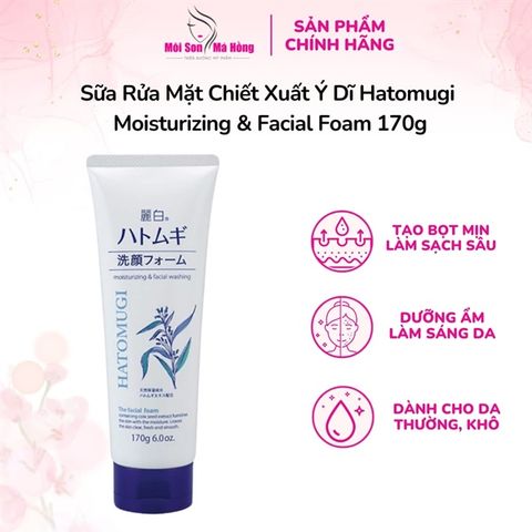 (CÔNG TY) Sữa Rửa Mặt Reihaku Hatomugi Moisturizing & Facial Washing The Facial Foam 170g