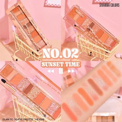 Bảng Phấn Mắt Nhũ Bắt Sáng 10 ô Sivanna Colors HF1009 10.9g #02