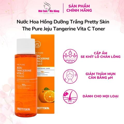 Nước Hoa Hồng Dưỡng Trắng Phục Hồi Da Pretty Skin The Pure Jeju Tangerine Vita C Toner 250ML