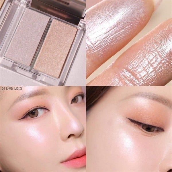 Phấn bắt sáng Clio Prism Highlighter Duo #02 Lavender Voyage