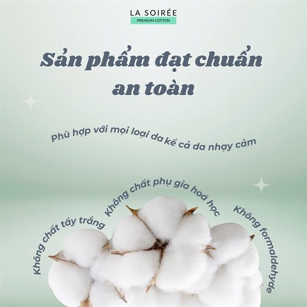 (CÔNG TY) Bông Tẩy Trang La Soirée Premium Cotton 225 Miếng