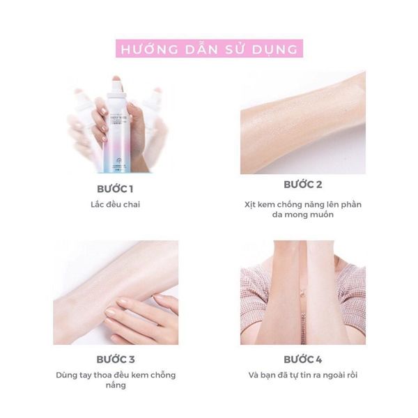 Xịt Chống Nắng MayCreate Moisturizing Spray Dưỡng Trắng Da 150ml