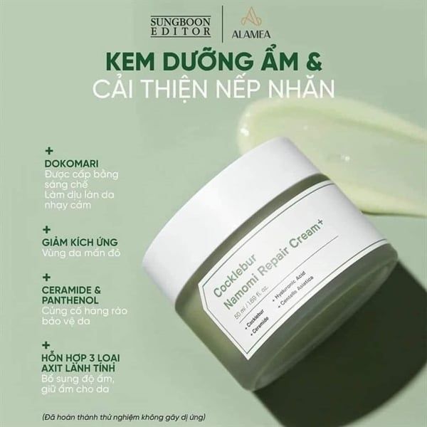 Kem Dưỡng Phục Hồi Sungboon Editor Cocklebur Namomi Repair Cream 50ml