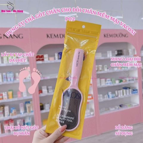 Cọ Chà Gót Chân Vacosi P02 (Màu Hồng) Foot Peeling