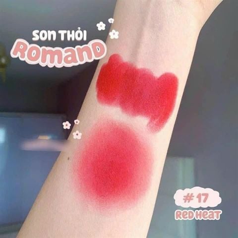 Son Thỏi Lì Màu Đỏ Thuần Romand Zero Matte Lipstick 17 Red Heat 3g