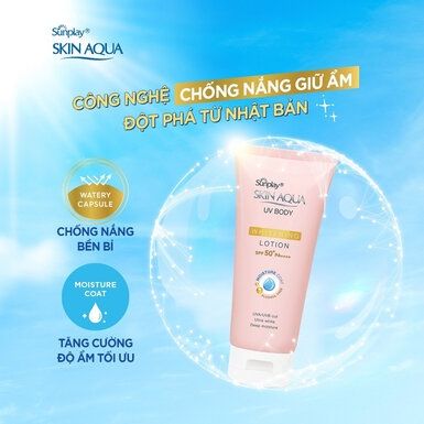 Lotion Chống Nắng Sunplay Dưỡng Thể Sáng Mịn 150g Skin Aqua UV Body Whitening Lotion SPF 50+ PA++++