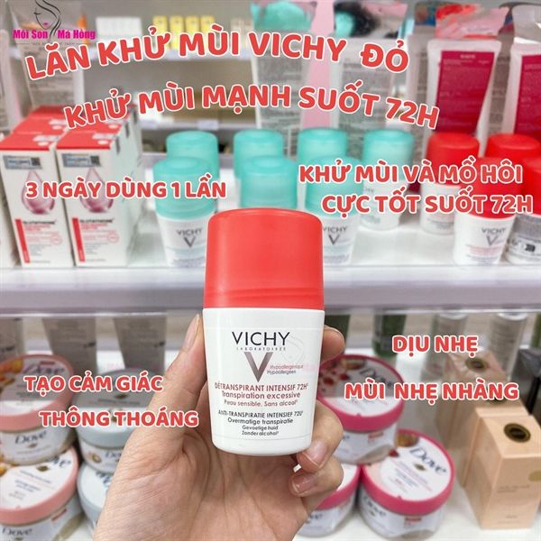 Lăn khô thoáng vùng da dưới cánh tay 72h Vichy Deodorant Bille Stress-R 50ml
