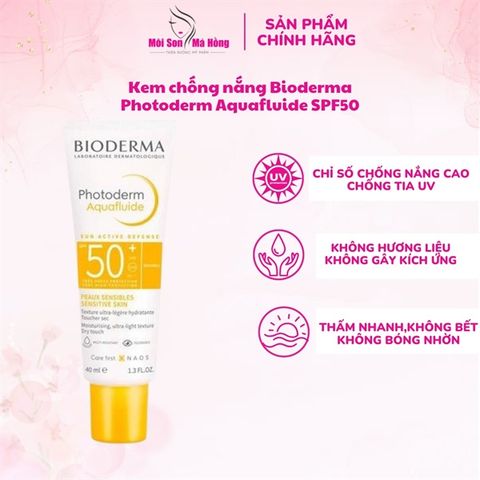 Kem Chống Nắng Bioderma Photoderm Aquafluide SPF 50+ Giảm Bóng Nhờn 40ml