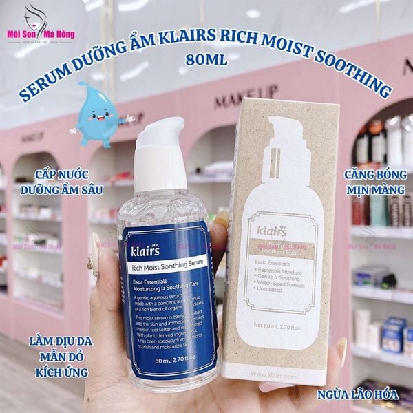 (CÔNG TY)Serum Klairs Cấp Ẩm Cho Da Khô, Nhạy Cảm 80ml Rich Moist Soothing Serum