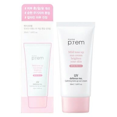 Kem Chống Nắng Make p:rem Vật Lý Nâng Tông Da 50ml UV Defense Me. Calming Tone Up Sun Cream SPF50+ PA++++