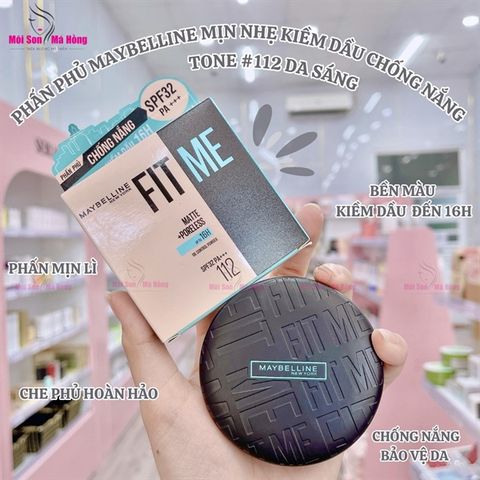 Phấn Phủ Maybelline Mịn Nhẹ Kiềm Dầu Chống Nắng 6g #112
