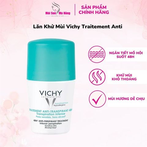 Lăn khử mùi khô thoáng vùng da dưới cánh tay 48h Vichy Traitement Anti-Transpirant 50ml