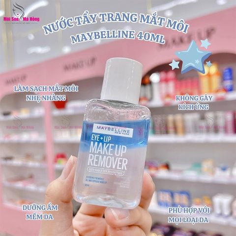 (CÔNG TY) Nước Tẩy Trang Mắt Môi Maybelline Lip & Eye Make Up Remover 40ml