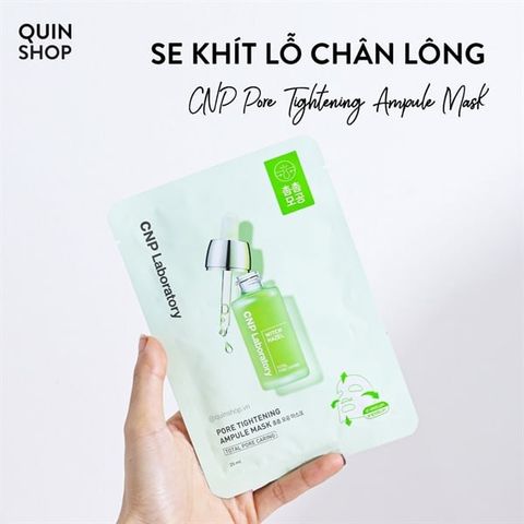 Mặt Nạ Giấy Se Khít Lỗ Chân Lông CNP Laboratory Pore Tightening Ampule Mask (Xanh Lá)