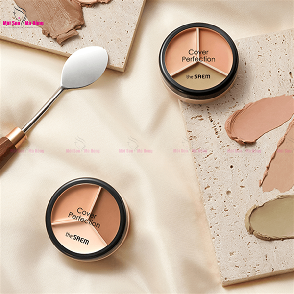 Kem Che Khuyết Điểm The Saem Cover Perfection Triple Pot Concealer