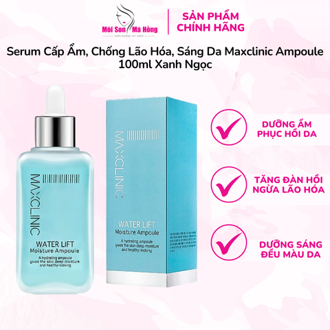 Serum cấp ẩm, chống lão hóa, sáng da maxclinic ampoule 100ml xanh Ngọc