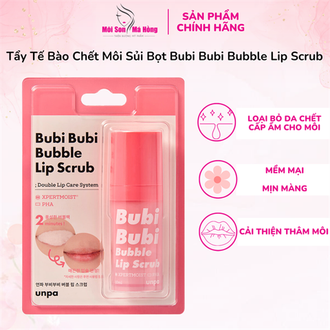 (CÔNG TY) Tẩy Tế Bào Chết Môi Dạng Sủi Bọt Unpa Bubi Bubi Lip 001