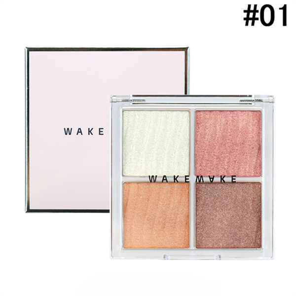 Bảng Highlight 4 Ô Wakemake Glow Palette 7.8gr #01. Warm Glow