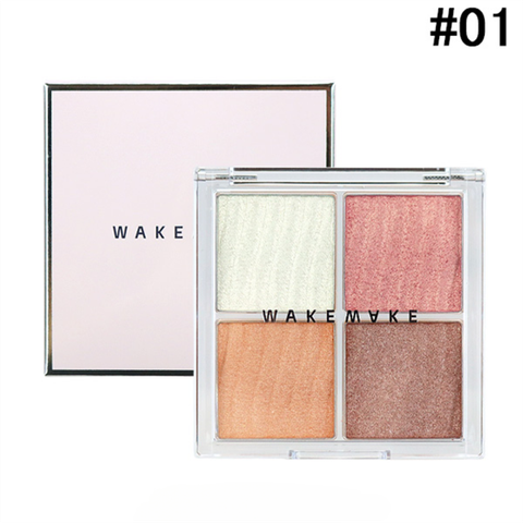 Bảng Highlight 4 Ô Wakemake Glow Palette 7.8gr #01. Warm Glow