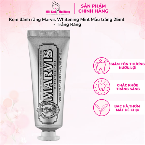 Kem Đánh Răng Marvis Whitening Mint Toothpaste 25ml - Trắng Răng