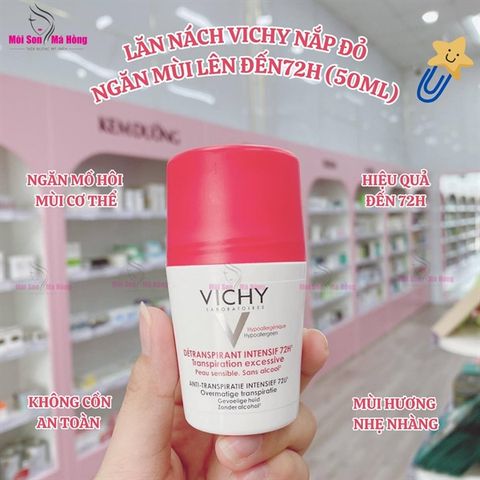 Lăn khô thoáng vùng da dưới cánh tay 72h Vichy Deodorant Bille Stress-R 50ml