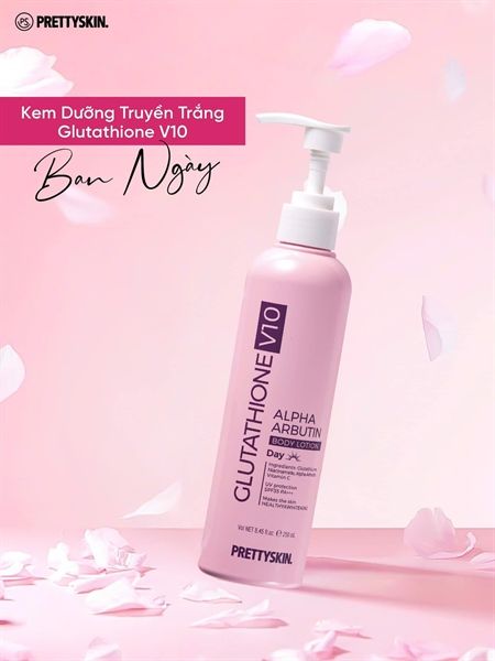 Kem Dưỡng Thể Trắng Da Ban Ngày Pretty Skin Body Glutathione V10 Alpha