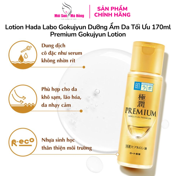 (CÔNG TY) Lotion dưỡng ẩm cao cấp, dưỡng da căng mượt Hada Labo Gokujyun Premium Hydrating Lotion 170ml