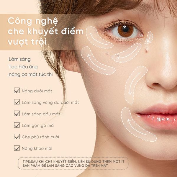 Kem Che Khuyết Điểm Judydoll Dạng Lỏng  3.2g Traceless Cloud-Touch Concealer