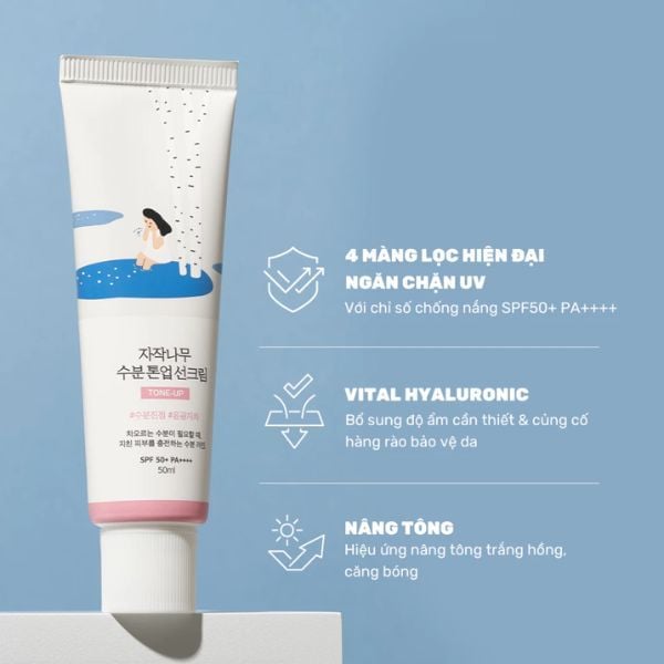 Kem Chống Nắng Round Lab Birch Juice Moisturizing Tone-Up Sunscreen Nâng Tông Trắng Hồng 50ml
