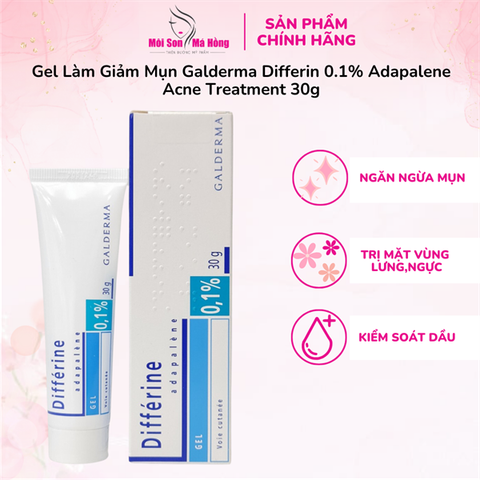 Trị mụn Differin Adapalene Gel 0.1% Acne Treatment 15g