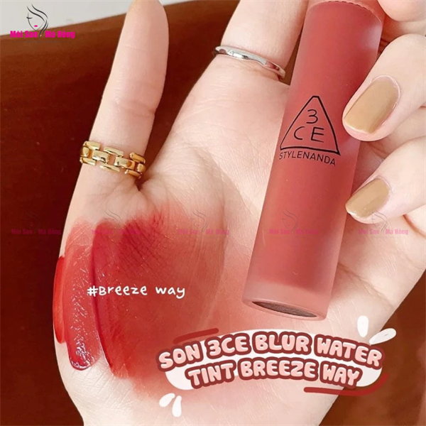 Son kem lì 3CE Blur Water Tint Breeze Way – Màu Cam Cháy Tươi