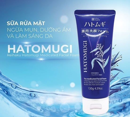 (CÔNG TY)  Sữa Rửa Mặt Ngừa Mụn Sáng Da Hatomugi Acne Care & Facial Washing 130g